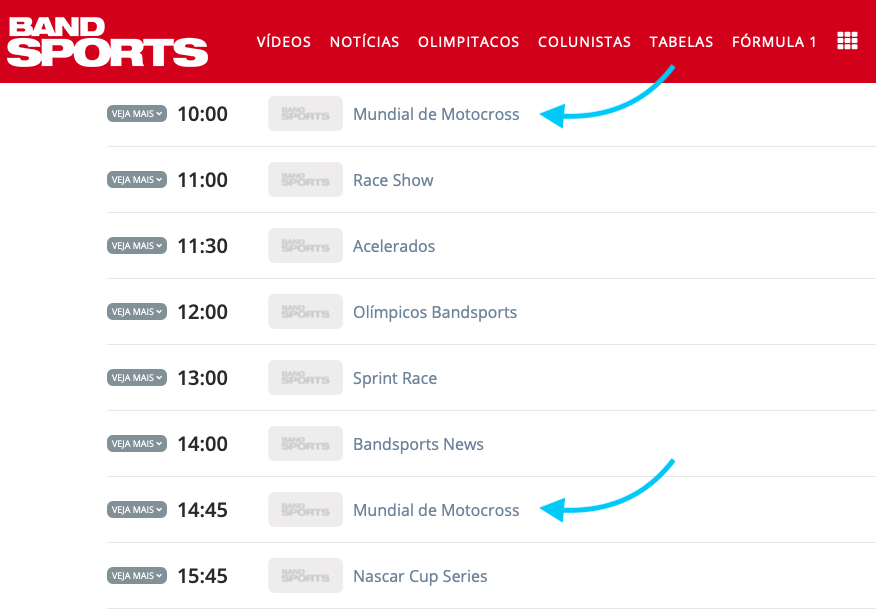 BandSports on X: MXGP É NO BANDSPORTS! Amanhã, a partir das 9h, você  acompanha a corrida 1 do Mundial de Motocross na Itália. Na sequência, às  12h, a corrida 2, tudo ao