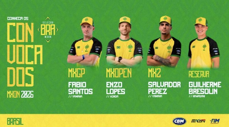 Seleção Brasileira de Motocross define pilotos titulares para o Motocross das Nações 2026